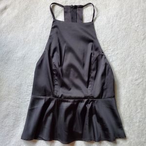 Black High Neck Satiny Top ☻️